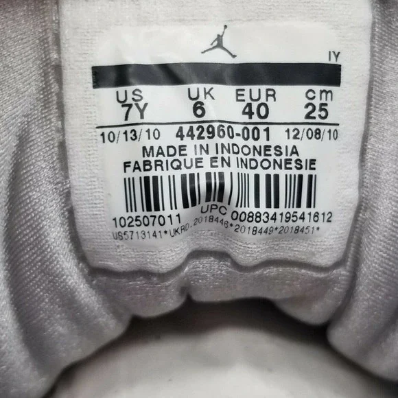 Air Jordan Retro 7 /442960-001 White Purple Teal Athletic Sneakers Size 7Y - Picture 9 of 10